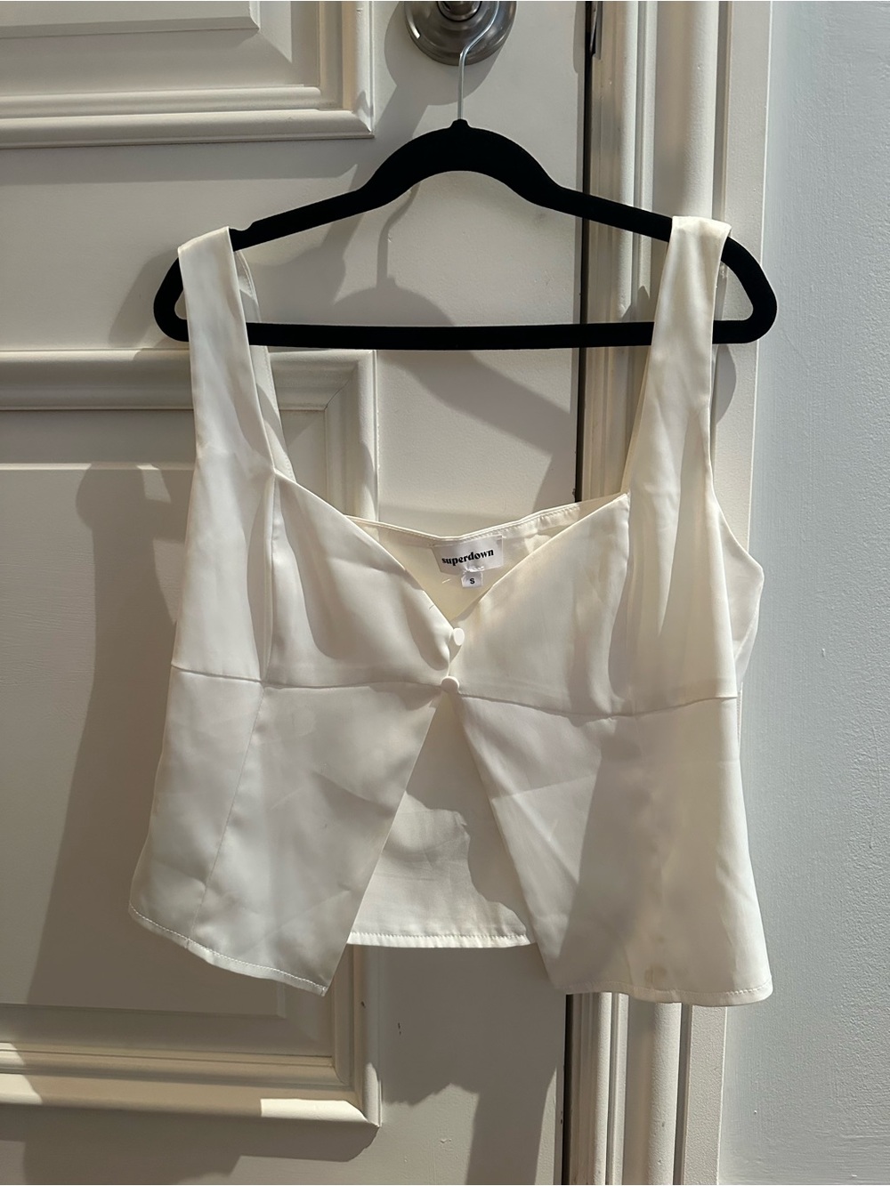 Superdown White Satin Top